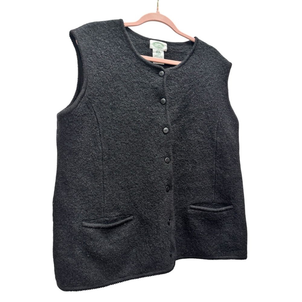 Vintage Black Button-Up wool vest
